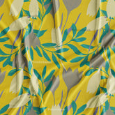 Mustered Yellow Floral Printed Fabric Wholesale Market
